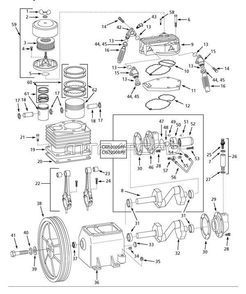 Pump Parts Diagram and Parts List for CI12G030H  Campbell Hausfeld Compressor